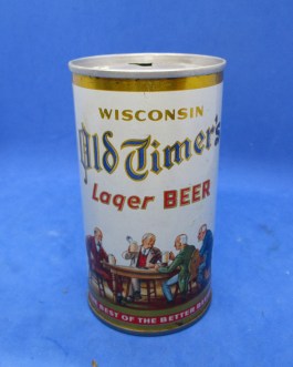 Old Timers Lager Beer can, Wisconsin above name, Walter Brewing Co, 12 oz, SS