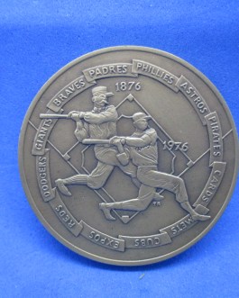 Baseball national league centennial 1876-1976 bronze Medal 1.5″