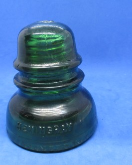 Vntg Hemingray No.40 Olive Green Glass Telegraph Insulator