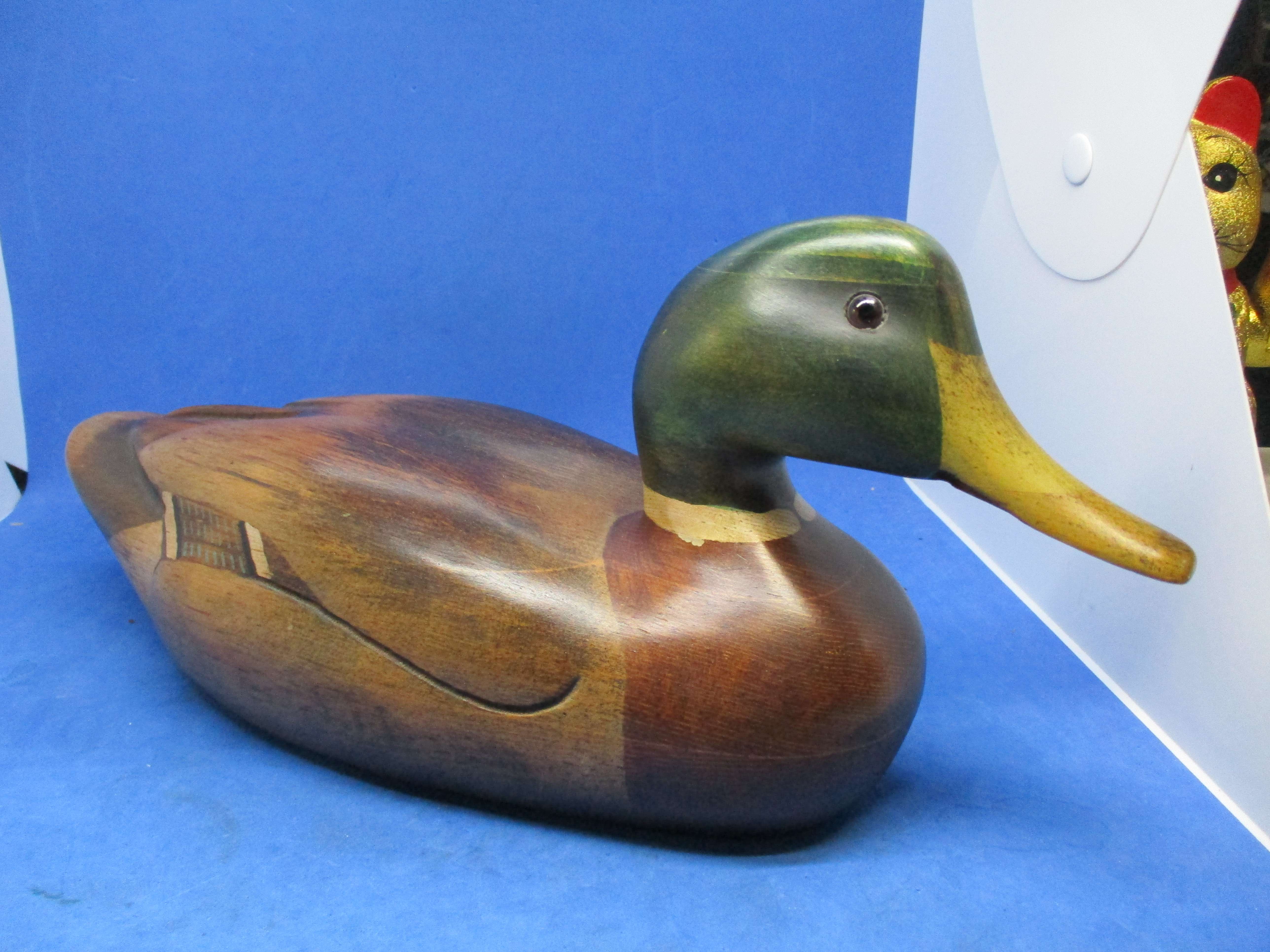 Tom Taber（トム・タバー:アメリカ彫刻家）カモの木彫デコイ Vintage Tom Taber 1980's Mallard Drake Wood Decoy | Family Legacy